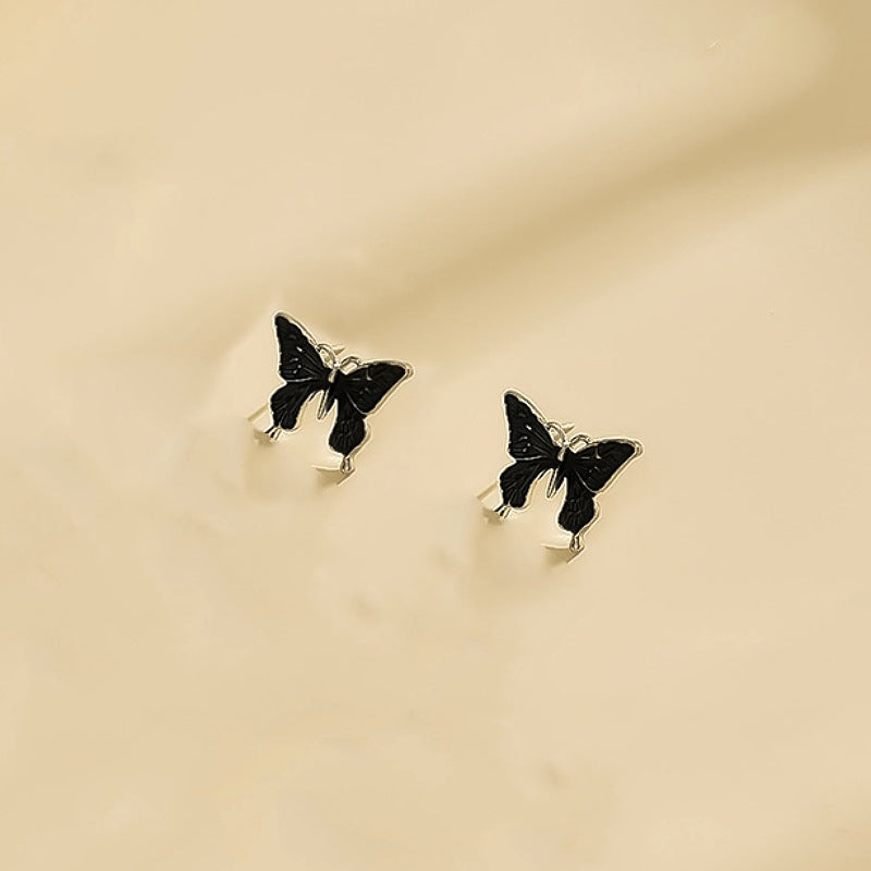 Wholesale New Colorful Butterfly Necklace Earrings Fresh and Sweet Jewelry Set